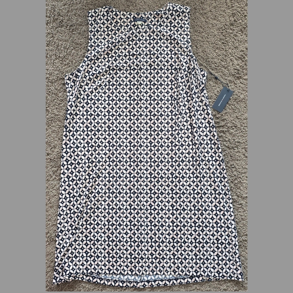 Black and White Geometric Sleeveless Dress